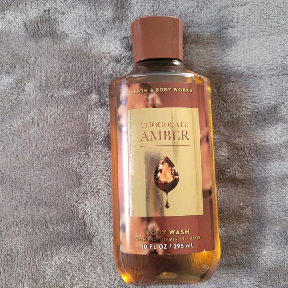3 Bath & Body Works Chocolate Amber Body Wash 10 oz Each Discontinued HTF - Picture 2 of 3